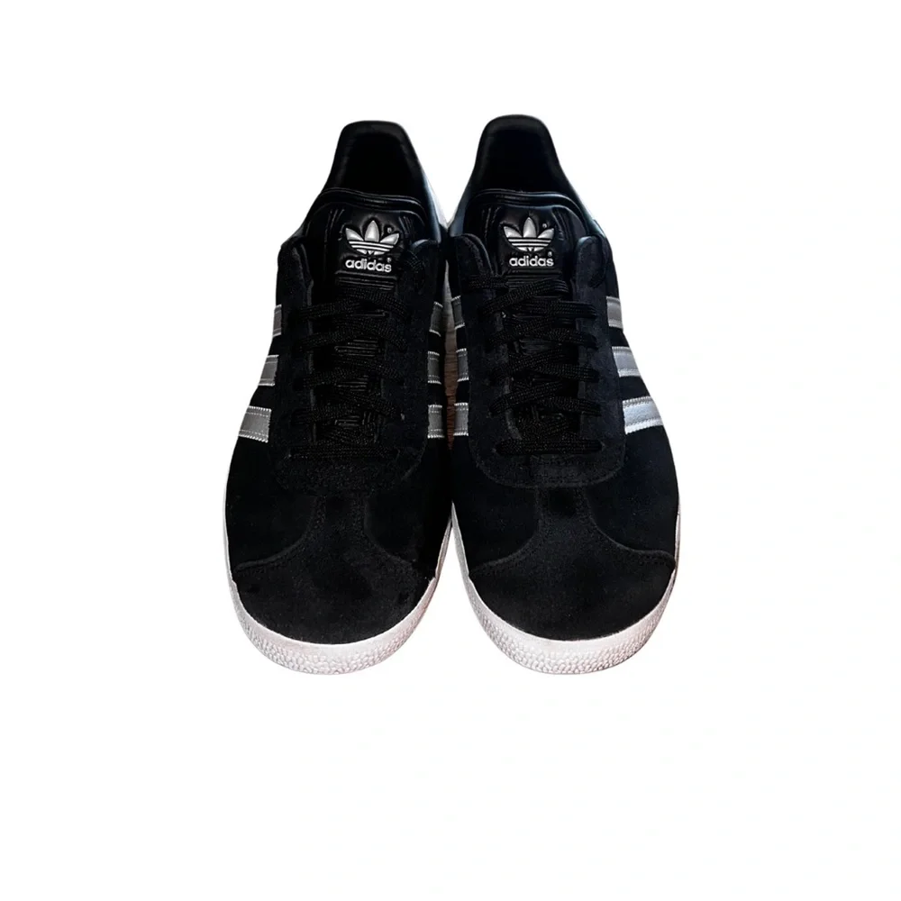 Adidas Originals Gazelle Black/Silver Metallic Women Size 8 - Picture 5 of 8